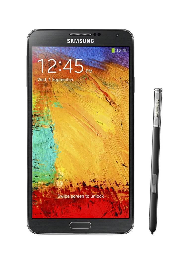 Galxy Note3 002 front with pen Jet Black